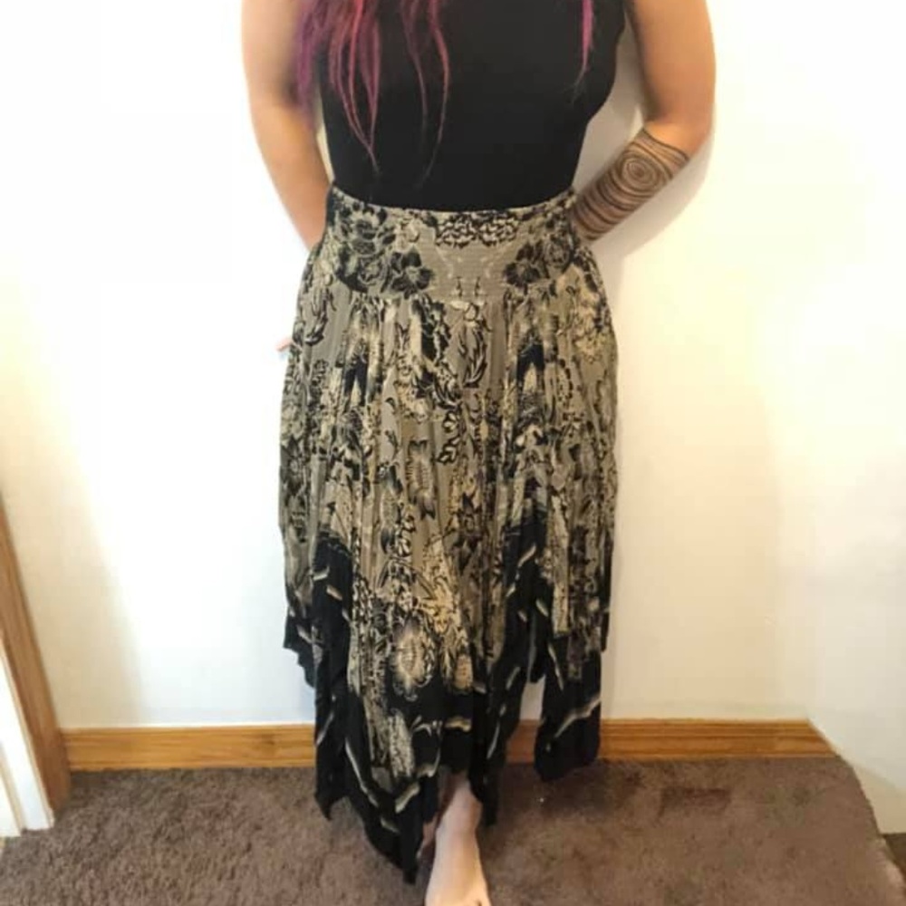 Free People Black Scarf Skirt